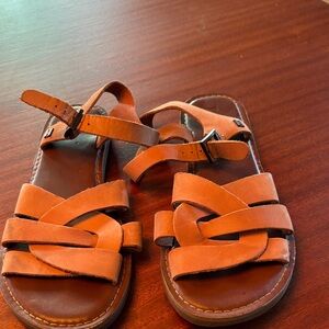 Brown Leather Strappy Sandals Tom’s